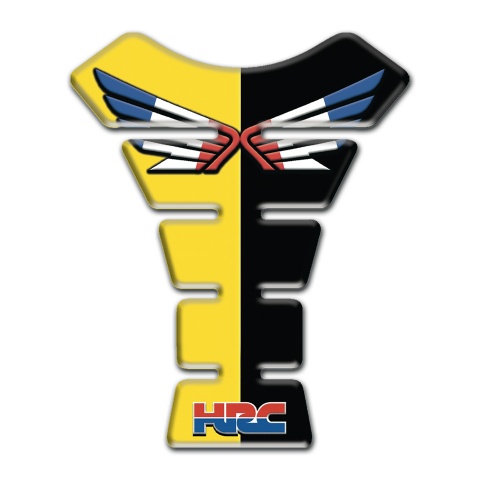 Honda Tank Protector Black Yellow Halves Style 
