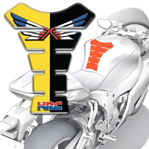 Honda Tank Protector Black Yellow Halves Style 