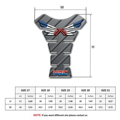 Honda Tank Fuse Diagonal Grey Patterns Base Hrc Style 