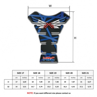 Honda Tank Protector Black Base with Blue Crossed Stripes 