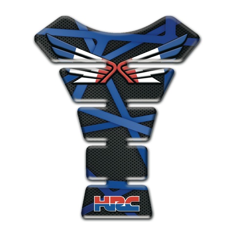 Honda Tank Protector Black Base with Blue Crossed Stripes 
