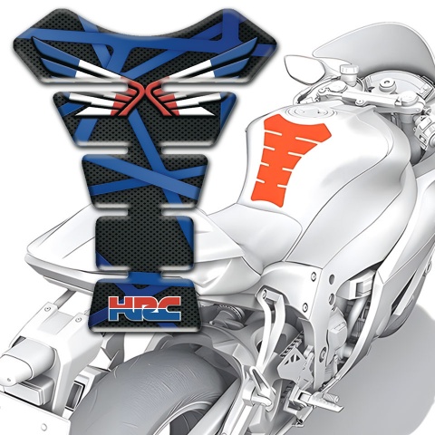 Honda Tank Protector Black Base with Blue Crossed Stripes 