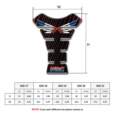 Honda Tank Guard Pads Black Base with Red White Lines HRC Style 