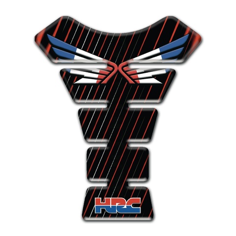 Honda Tank Guard Pads Black Base with Red White Lines HRC Style 