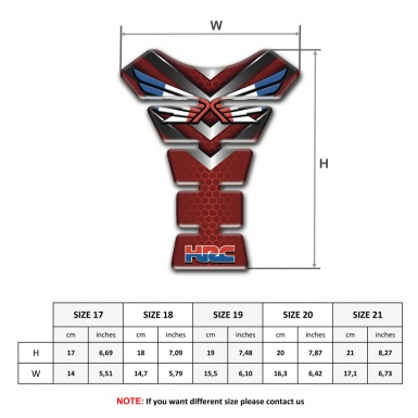 Honda Tank Fuse Red Base Hexagons Design 