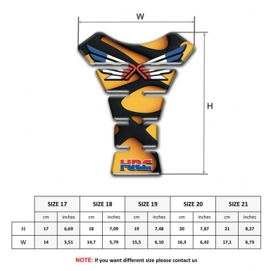 Honda Tank Guard Pads Yellow Black Patterns HRC Type 