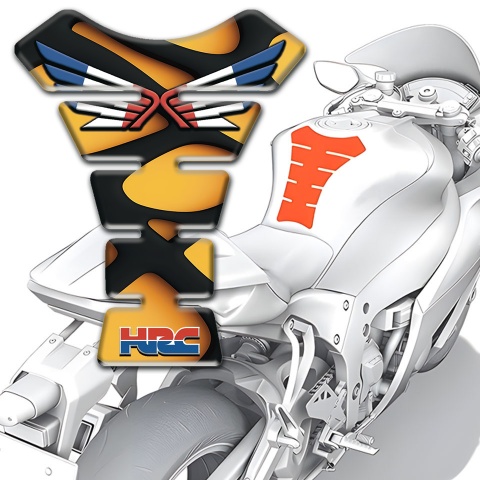 Honda Tank Guard Pads Yellow Black Patterns HRC Type 