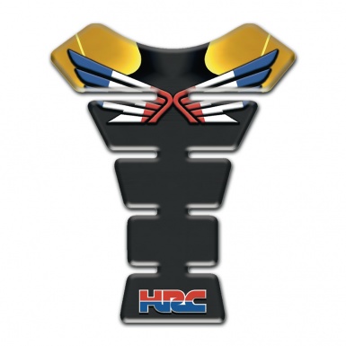 Honda Tank Pad Motorbike Fly Logo Style Black yellow Base Design 