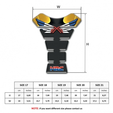 Honda Tank Pad Motorbike Fly Logo Style Black yellow Base Design 