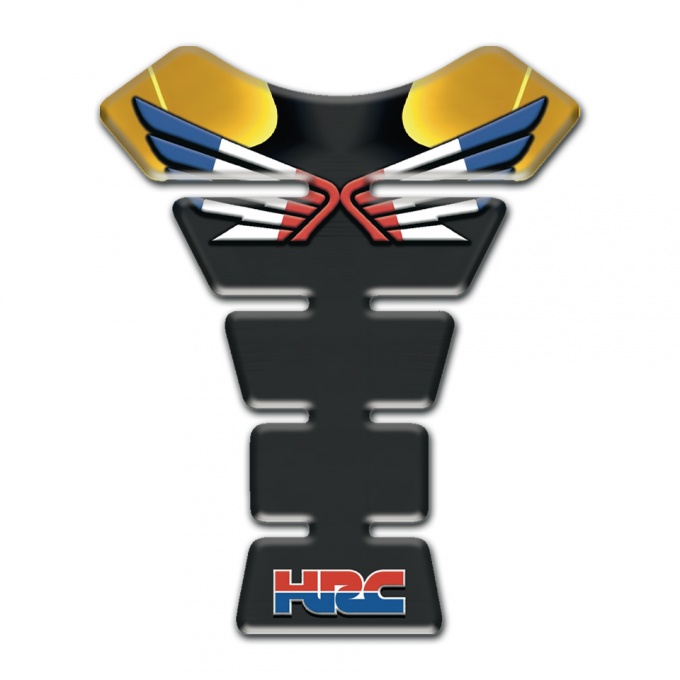 Honda Tank Pad Motorbike Fly Logo Style Black yellow Base Design 