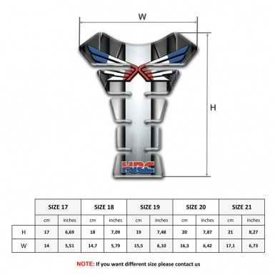 Honda Tank Pad Protector Metal Central Panel Effect HRC Edition 