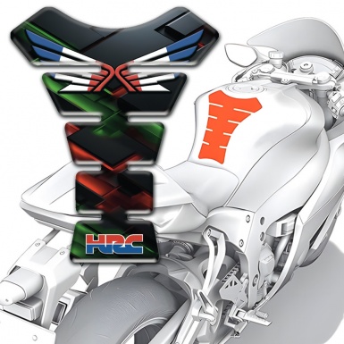 Honda Tank Pad Motorbike HRC Silicone Sticker Logo with Wings 