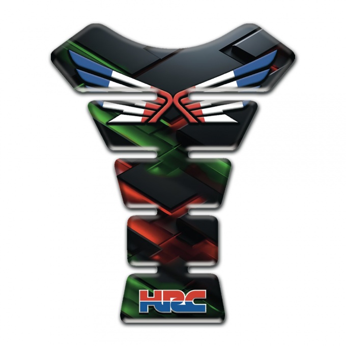 Honda Tank Pad Motorbike HRC Silicone Sticker Logo with Wings 
