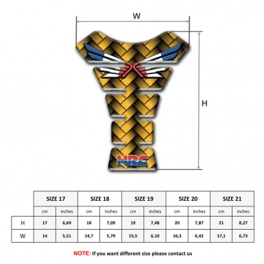 Honda Tank Pad Protector Yellow Braid Design Hrc Edition 