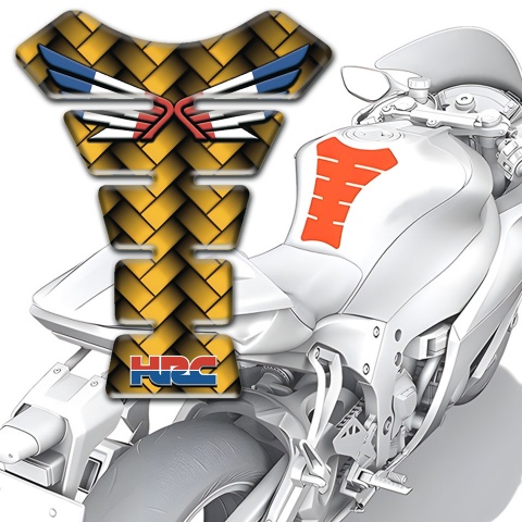 Honda Tank Pad Protector Yellow Braid Design Hrc Edition 