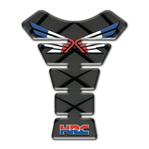 Honda Tank Guard Pads Dark Base with Crossed black lines and Fly Logo Style 