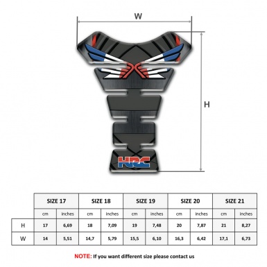 Honda Tank Pad Protector Motorcycle Anti Slip Sticker Logo wings effect