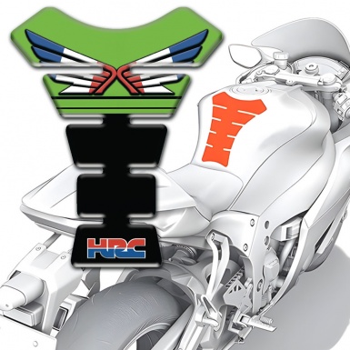 Honda Tank Pad Protector Fresh Green and Black Base HRC Design 