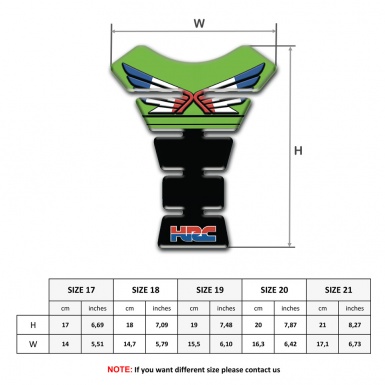 Honda Tank Pad Protector Fresh Green and Black Base HRC Design 