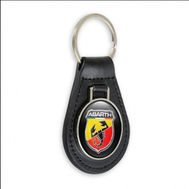 Fiat Abarth Autoschlusselanhanger aus Leder 3D Logo