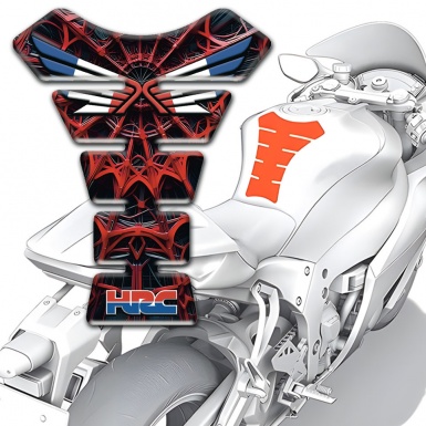 Honda Tank Pad Motorbike Sider Web Red color Design 