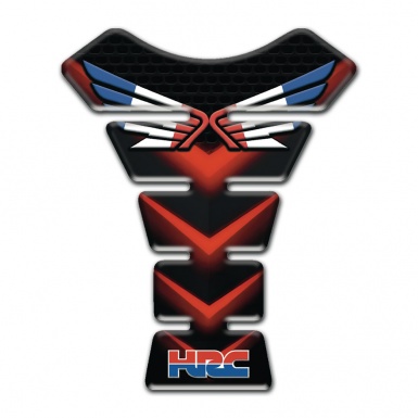 Honda Tank Pad Protector Black with Red V Shape Lines Design 
