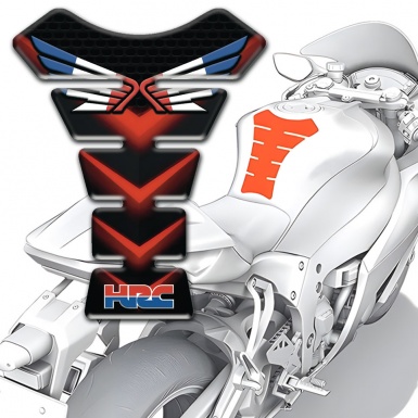 Honda Tank Pad Protector Black with Red V Shape Lines Design 