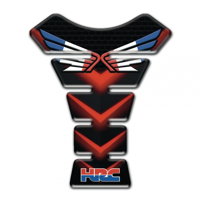 Honda Tank Pad Protector Black with Red V Shape Lines Design 