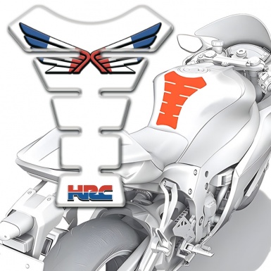 Honda Tank Pad Motorbike White Design HRC Variant 