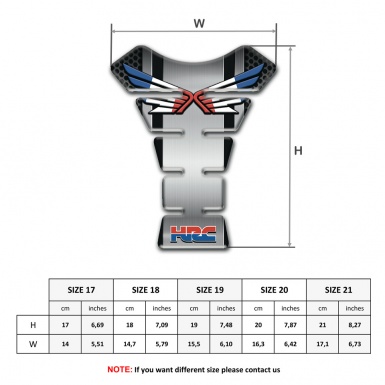 Honda Tank Pad Motorbike Metal Central panel Design HRC model 