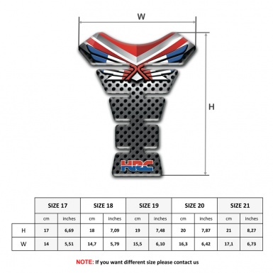 Honda Tank Pad Protector Silicone Sticker Colorful Wings Logo 