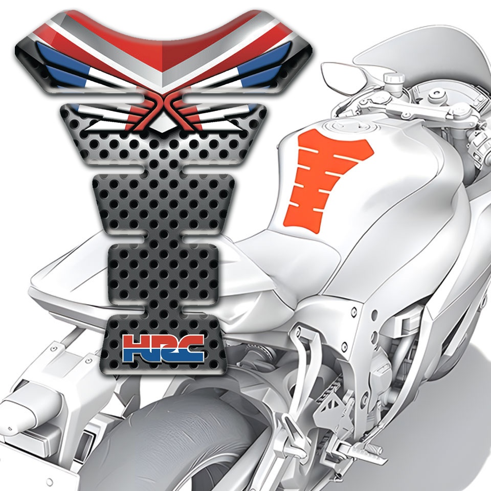 Honda Tank Pad Protector Silicone Sticker Colorful Wings Logo | Tank ...