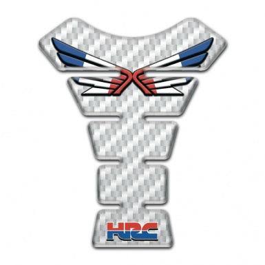 Honda Tank Protector White Carbon Style Wings Colorful Logo 