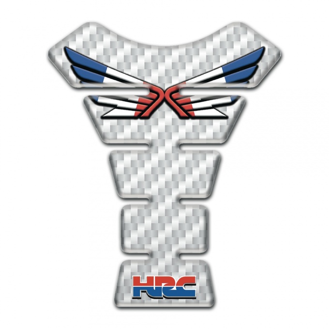 Honda Tank Protector White Carbon Style Wings Colorful Logo 