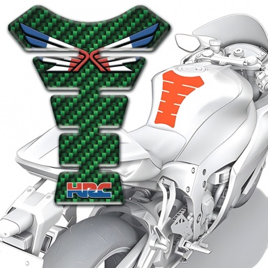 Honda Tank Guard Pads Green Carbon Style HRC Model 