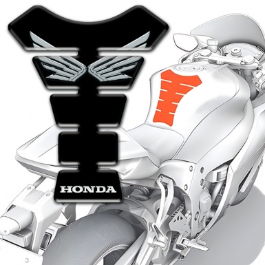 Honda Tank Pad Protector Black Print Silver Logo 