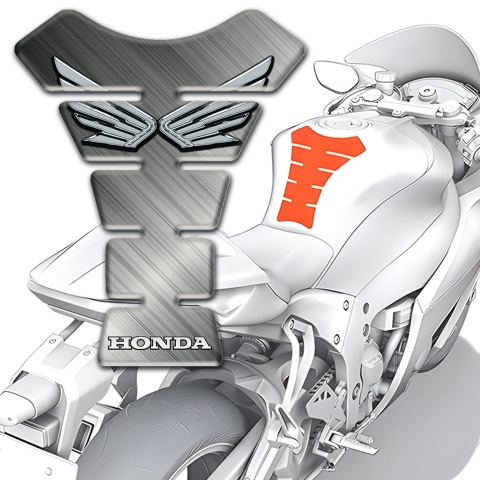 Honda Tank Fuse Matt Base Silver Logo 
