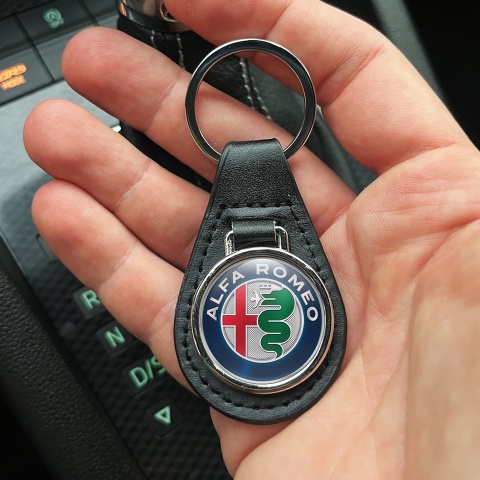 Alfa Romeo Leather Keychain Classic Multicolour Logo