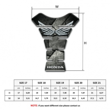 Honda Tank Pad Motorbike 3D paints Base Silver Logo Style 