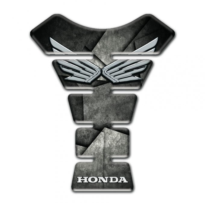 Honda Tank Pad Motorbike 3D paints Base Silver Logo Style 