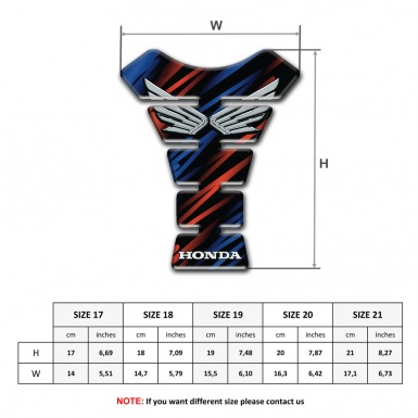 Honda Tank Protector Blue Red Lines Base Silver Logo 