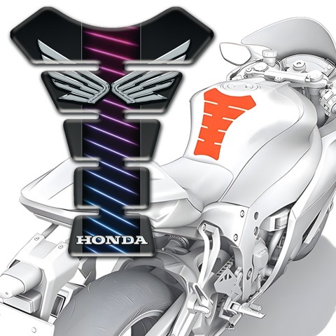 Honda Tank Fuse Blue Red Neon Stripes Design 