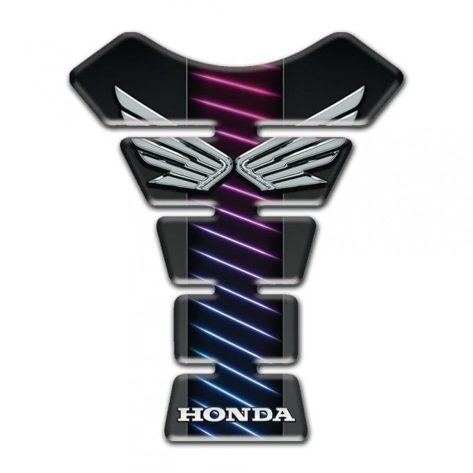 Honda Tank Fuse Blue Red Neon Stripes Design 