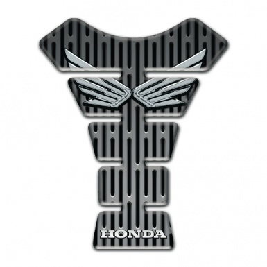 Honda Tank Pad Motorbike Metal Ornament Effect Silver Logo 