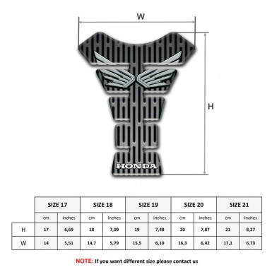 Honda Tank Pad Motorbike Metal Ornament Effect Silver Logo 