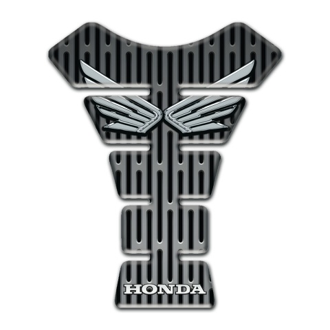 Honda Tank Pad Motorbike Metal Ornament Effect Silver Logo 