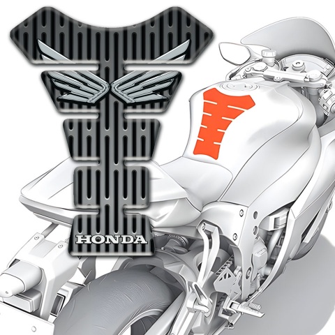 Honda Tank Pad Motorbike Metal Ornament Effect Silver Logo 