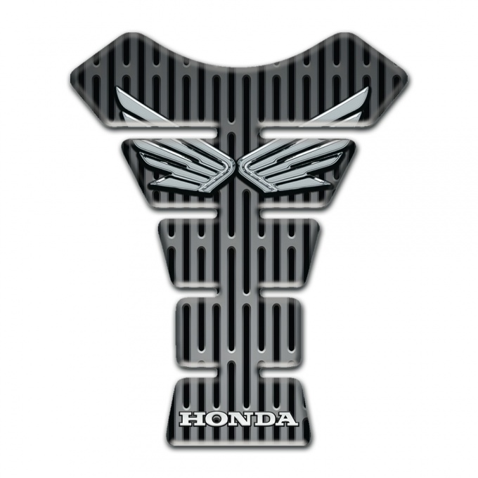 Honda Tank Pad Motorbike Metal Ornament Effect Silver Logo 