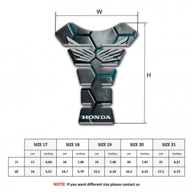 Honda Tank Guard Pads 3D Channels Design with Silver Logo 