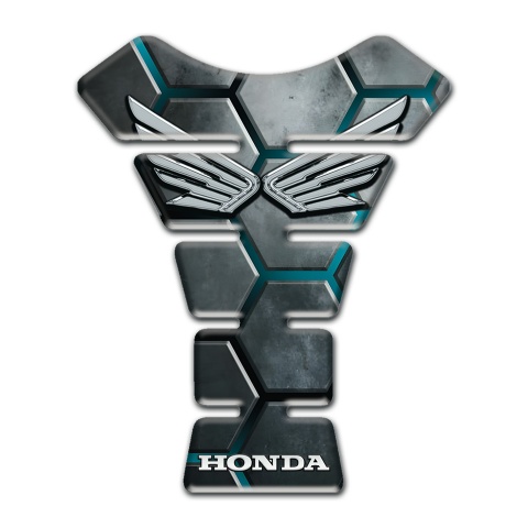Honda Tank Guard Pads 3D Channels Design with Silver Logo 